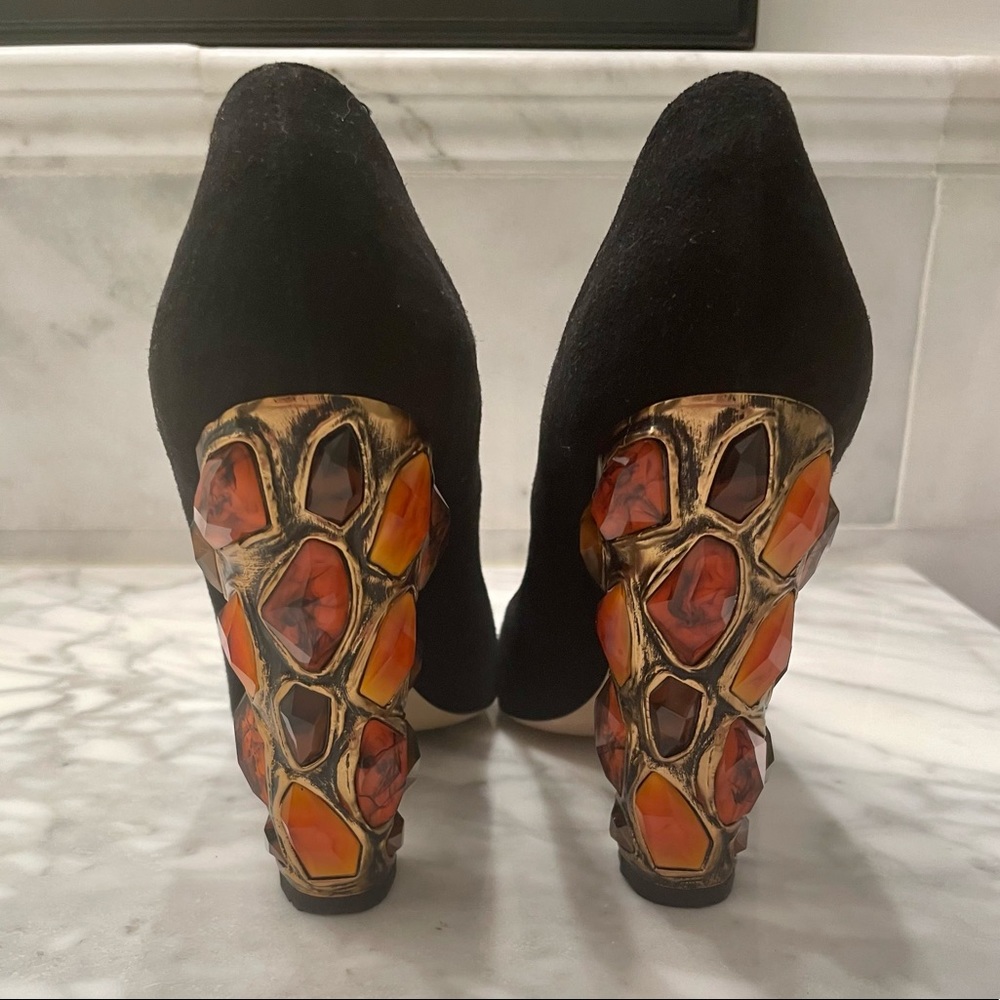 Paul Andrew Suede Chunky Embellished Pump